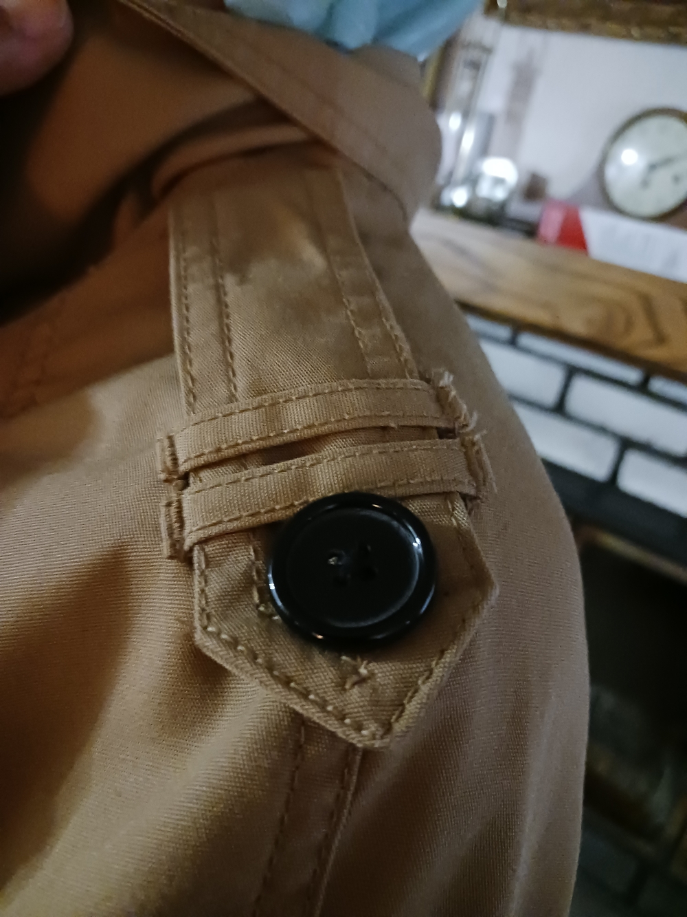 Merona Tan Double-Breasted Trench Coat with Belt - Picture 3 of 7
